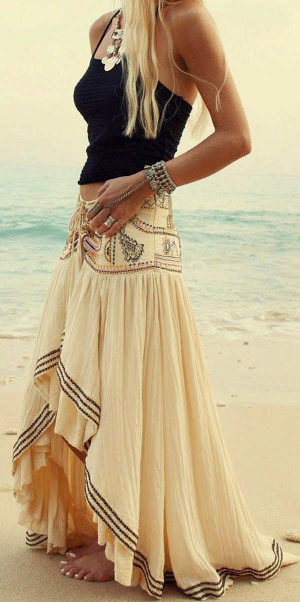 Bohemian Skirt Short Front Back Long Boho Skirt E164 on Luulla