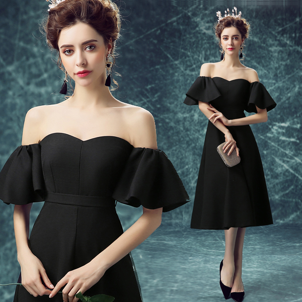 Designer Knee Length Little Black Dress Formal Dresses on Luulla